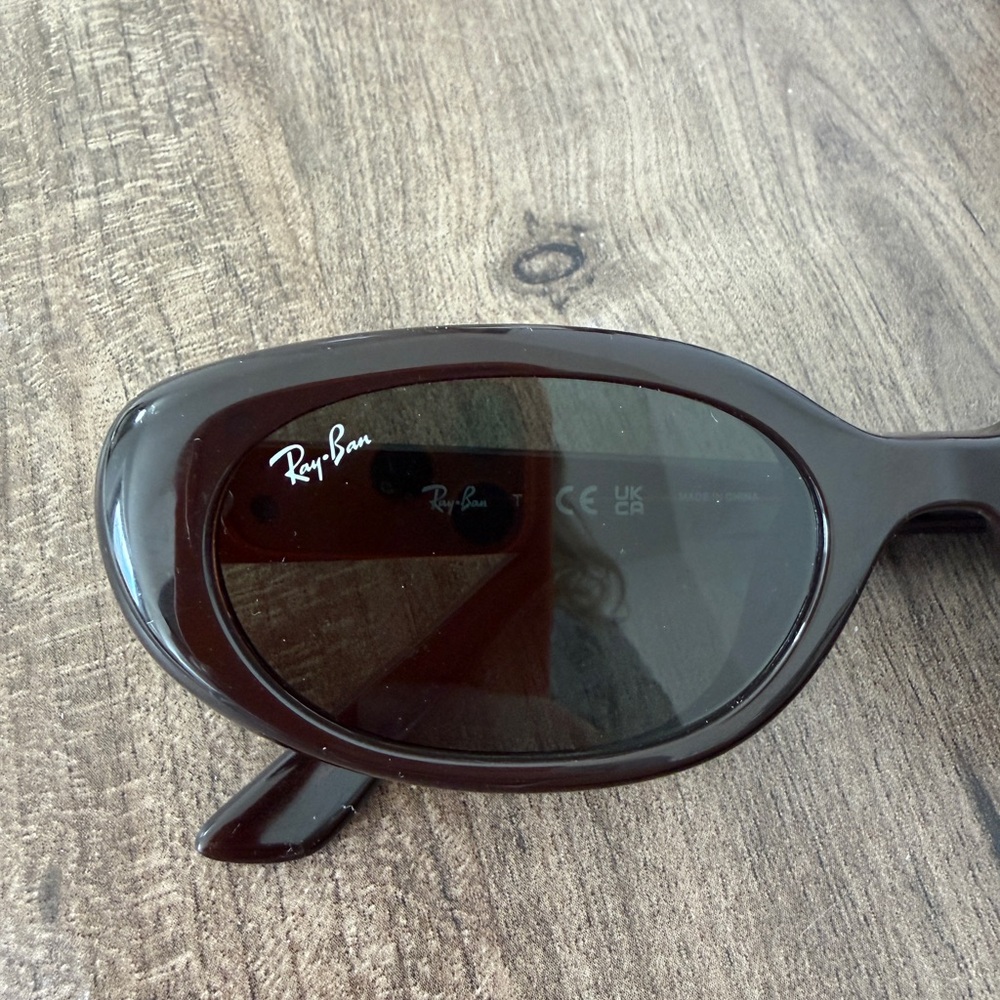 Rayban Dark Brown Oval Sunglasses - Picture 3 of 7